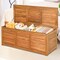 Costway 46 Gallon Deck Storage Acacia Wood Organization Toys Cushions Tools